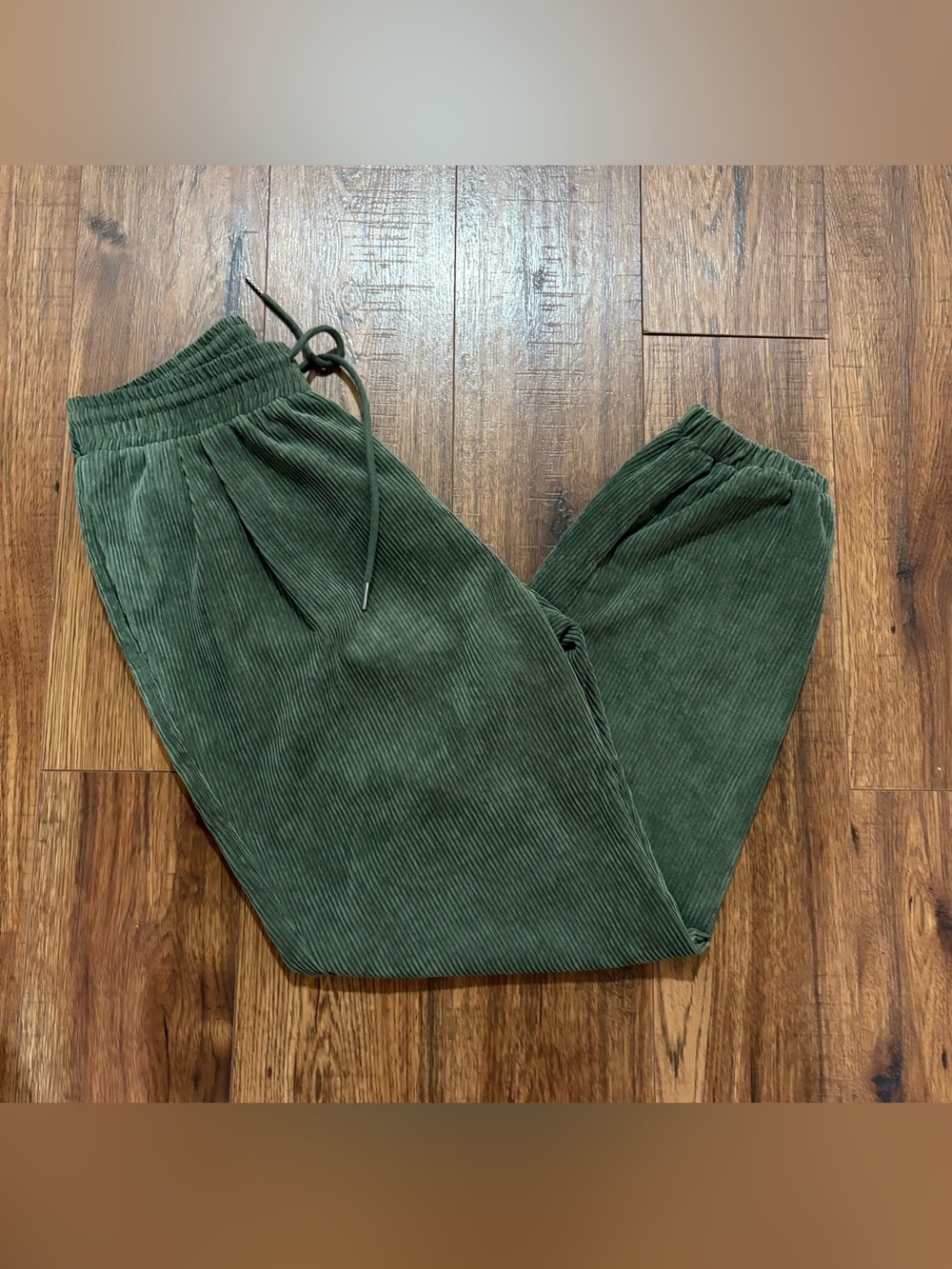 entro Olive Green Corduroy Drawstring Pants Size M
